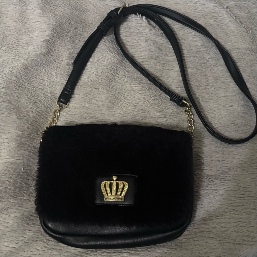 Juicy Couture Black Fur Crossbody Bag